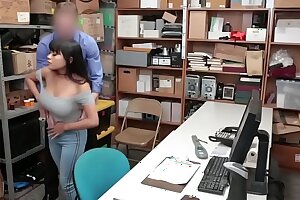 Spectacular shoplifter brunette gets her nice pussy drilled