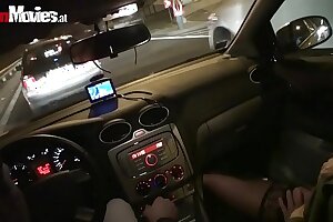 German Granny masturbating in public traffic